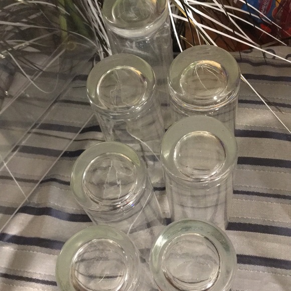 7 Fluted glasses with etching 6X2 - Picture 2 of 3